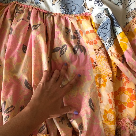 Free People Prairie Field Tunic Mini Dress Seam Floral Mix- size small-NWT - Picture 7 of 8